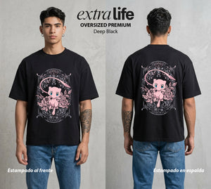 El Mundo Entrenador | El Original del Bien #03525 - Playera Oversized Premium | Deep Black - Foto en modelo