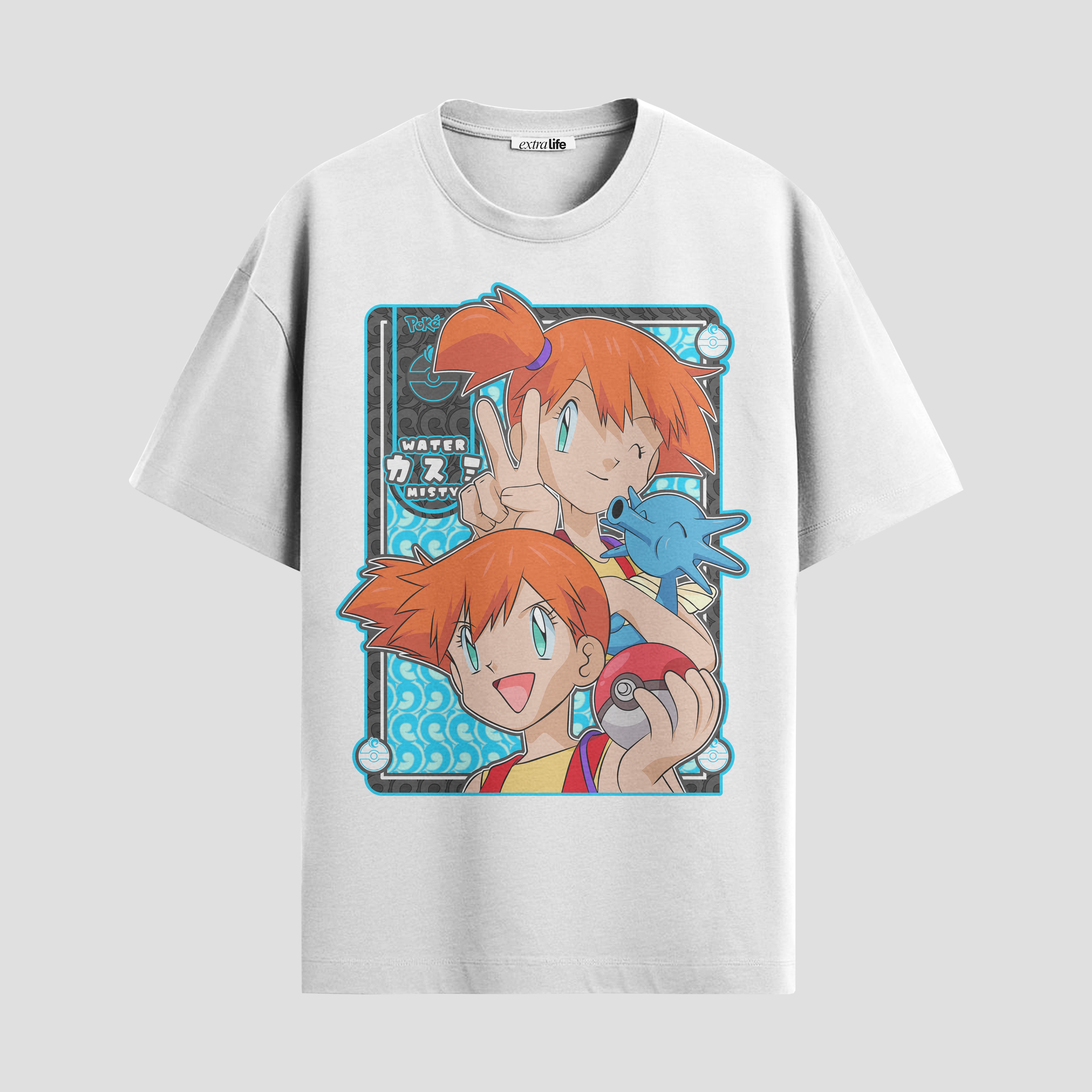 Playera urbana de anime y gaming ExtraLife MX, corte Standard Fit unisex ligero y transpirable en color Deep Black y Pure White, ropa de uso diario para gym y casual.