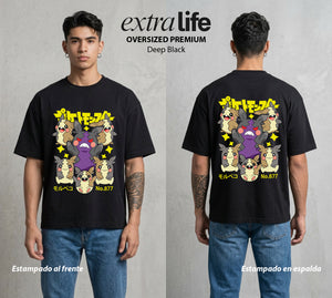 El Mundo Entrenador | El Hambriento del Bien #03532 - Playera Oversized Premium | Deep Black - Foto en modelo
