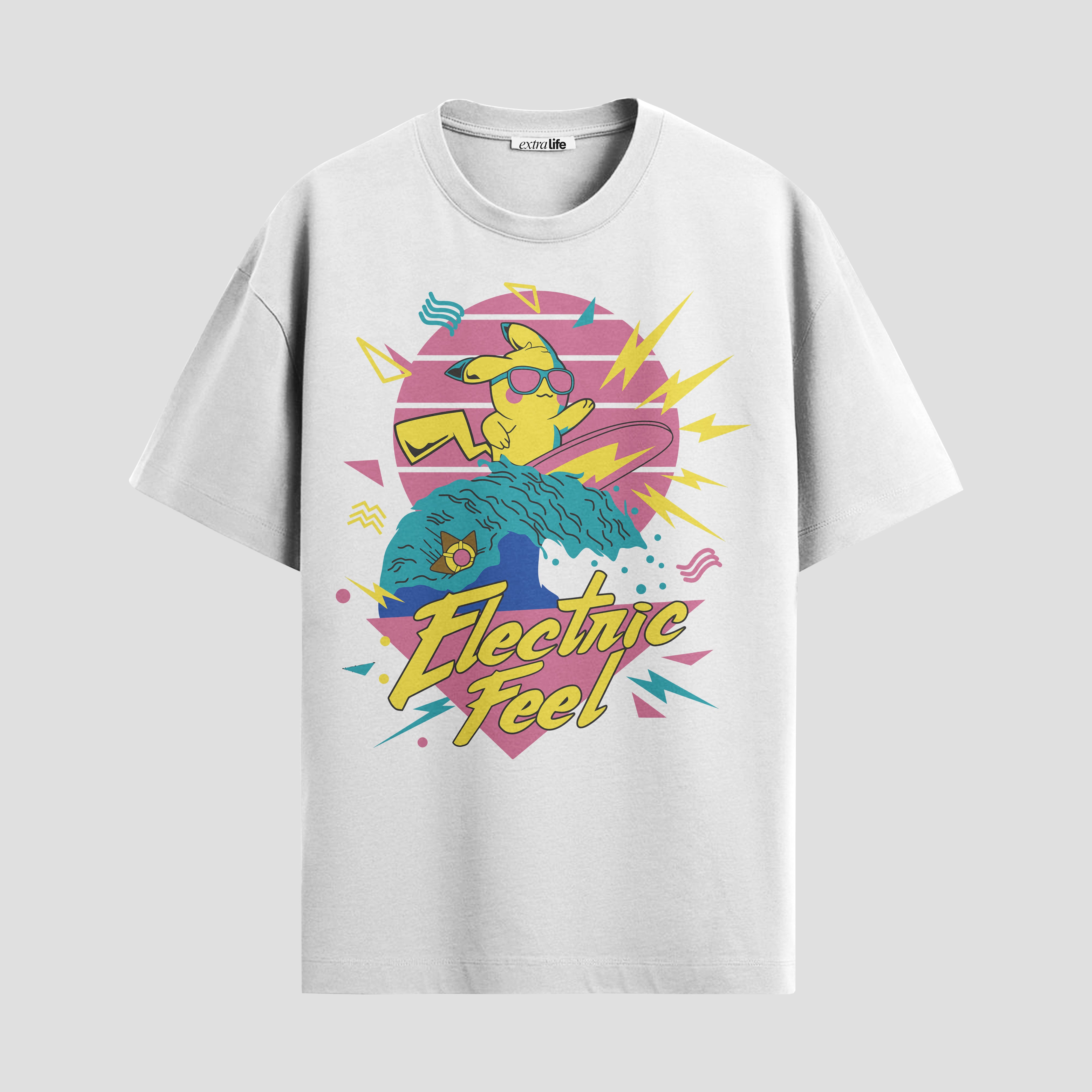 Playera urbana de anime y gaming ExtraLife MX, corte Standard Fit unisex ligero y transpirable en color Deep Black y Pure White, ropa de uso diario para gym y casual.