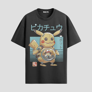 Playera urbana de anime y gaming ExtraLife MX, corte Standard Fit unisex ligero y transpirable en color Deep Black y Pure White, ropa de uso diario para gym y casual.