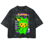 Playera streetwear premium de anime y gaming ExtraLife MX, corte boxy deluxe mineral wash heavyweight en color Acid Wash, moda urbana mexicana de culto.
