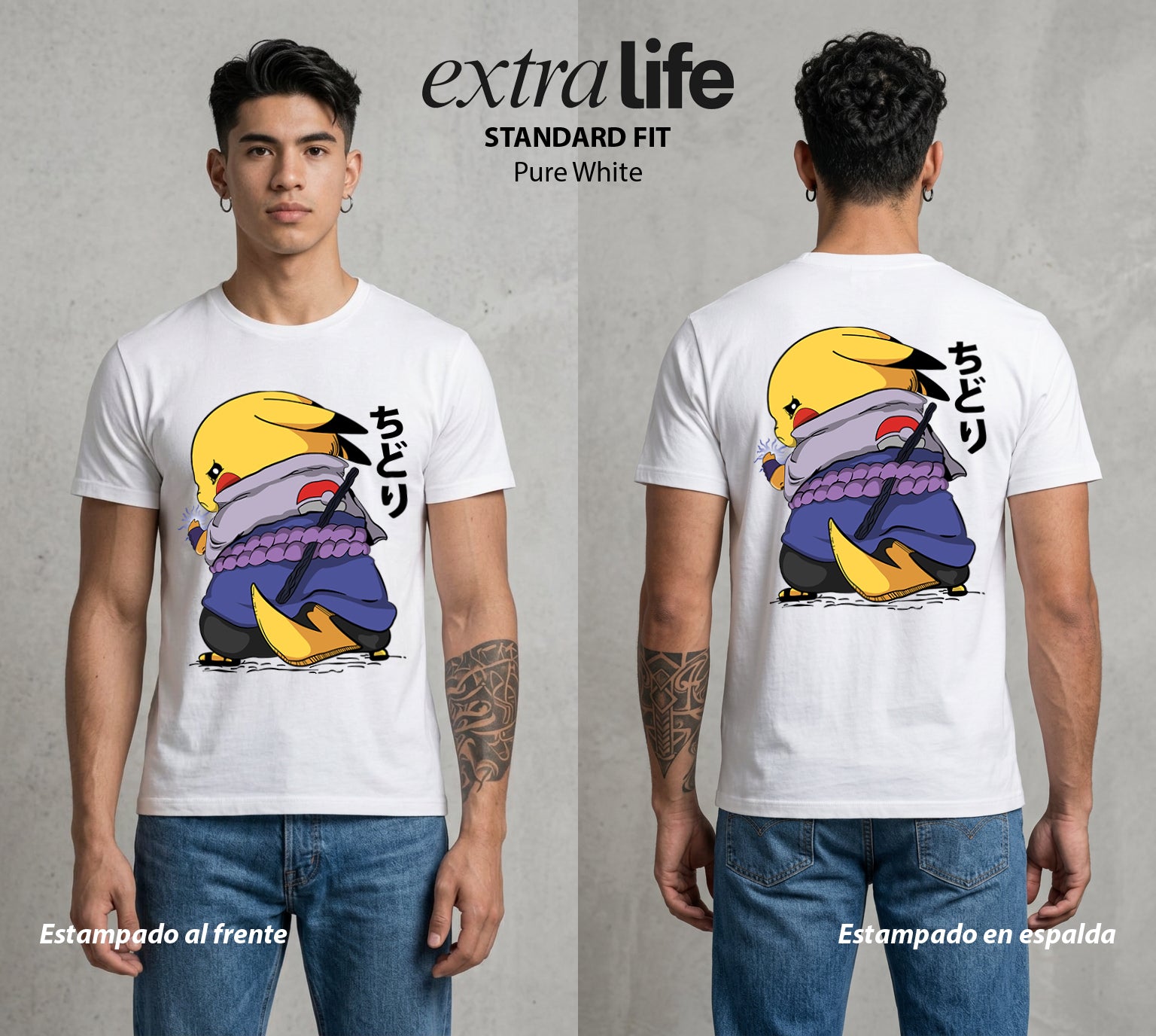 El Mundo Entrenador | El Relampago del Clan #03544 - Playera Standard Fit | Pure White - Foto en modelo