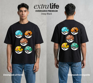 El Mundo Entrenador | Las Esferas del Maestro #03546 - Playera Oversized Premium | Deep Black - Foto en modelo