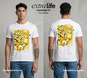 El Mundo Entrenador | La Evolucion del Rayo Evolucion #03549 - Playera Standard Fit | Pure White - Foto en modelo
