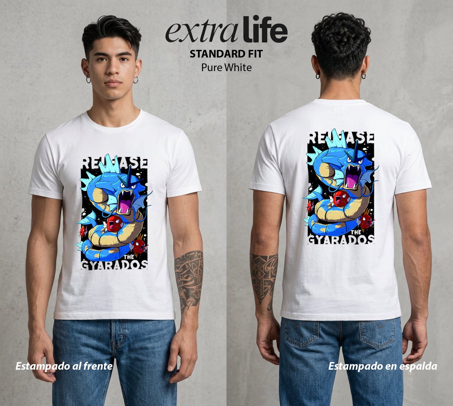 El Mundo Entrenador | Libera el Caos #03551 - Playera Standard Fit | Pure White - Foto en modelo
