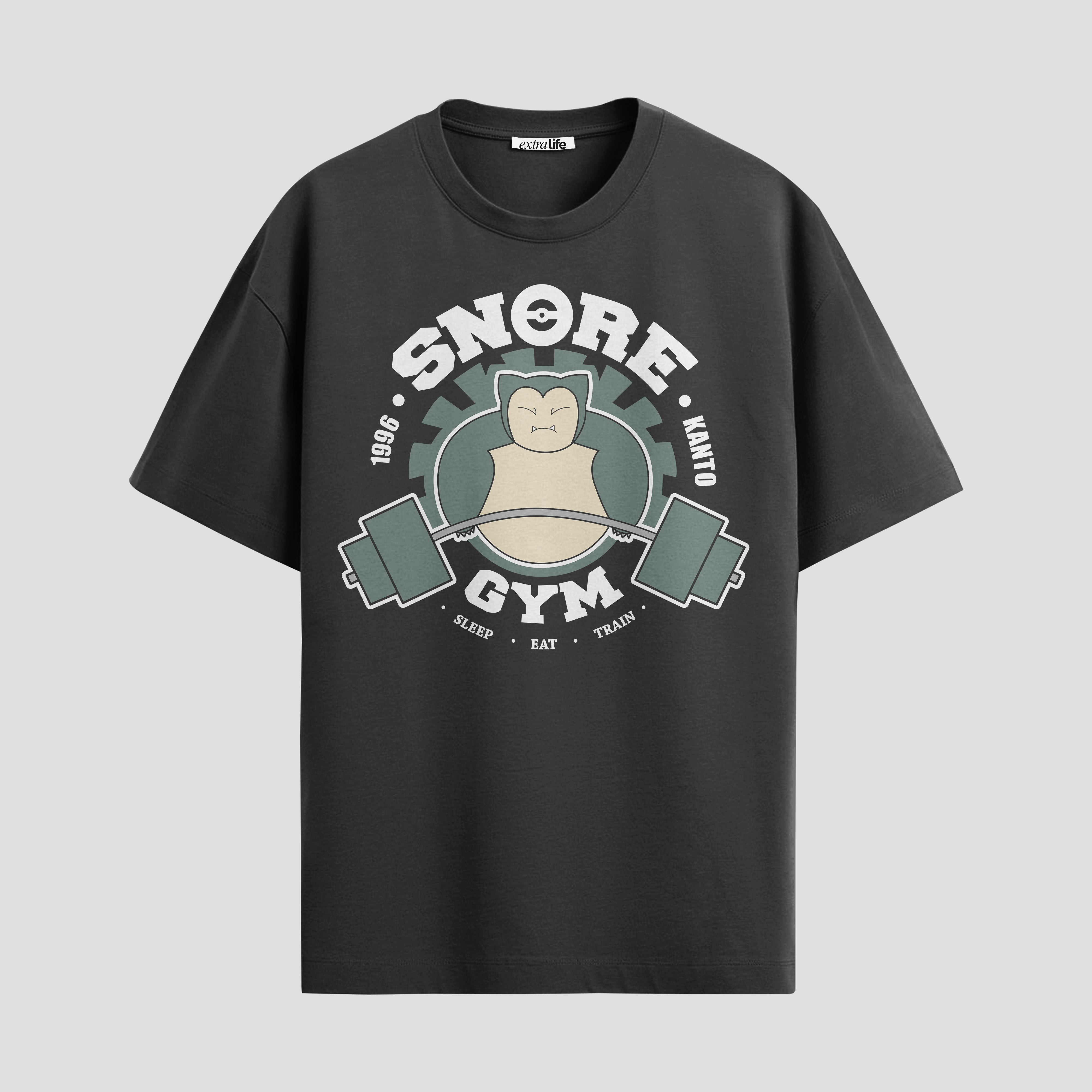 Playera urbana de anime y gaming ExtraLife MX, corte Standard Fit unisex ligero y transpirable en color Deep Black y Pure White, ropa de uso diario para gym y casual.