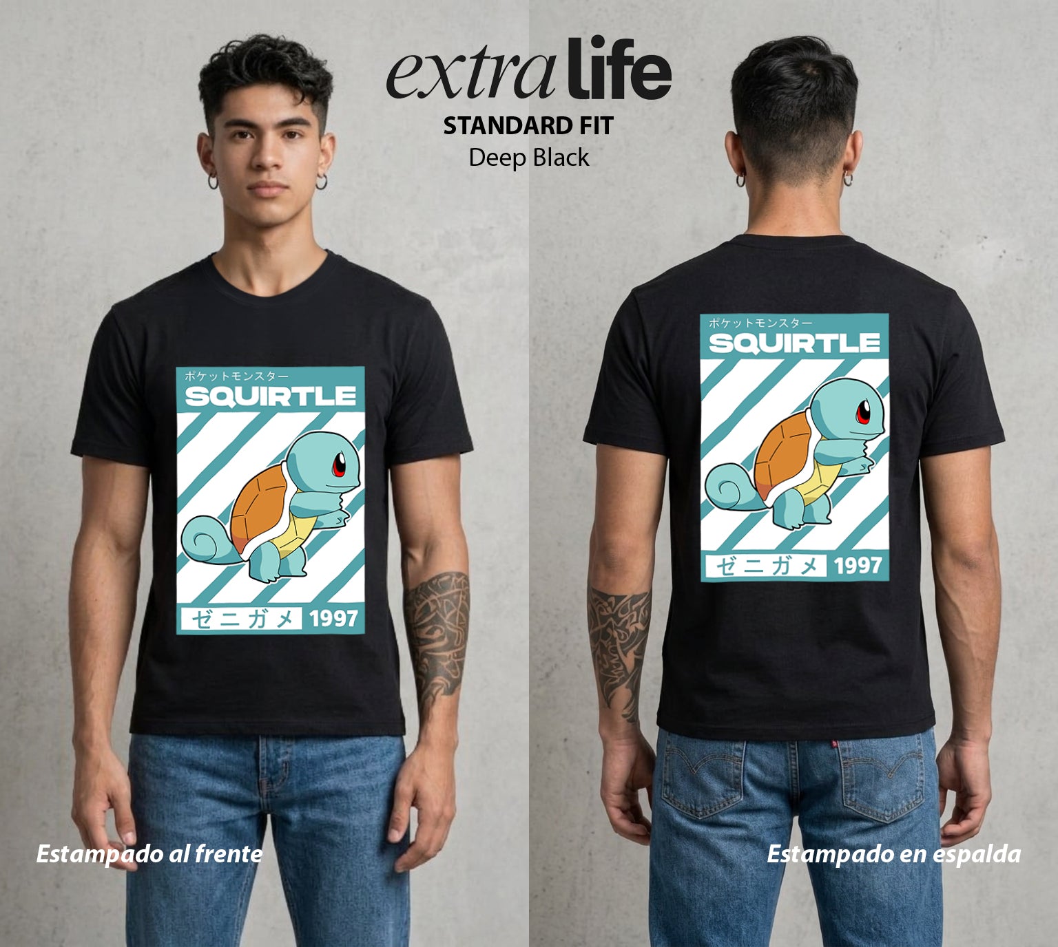 El Mundo Entrenador | La Tortuga del Bien #03555 - Playera Standard Fit | Deep Black - Foto en modelo