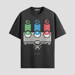 Playera urbana de anime y gaming ExtraLife MX, corte Standard Fit unisex ligero y transpirable en color Deep Black y Pure White, ropa de uso diario para gym y casual.