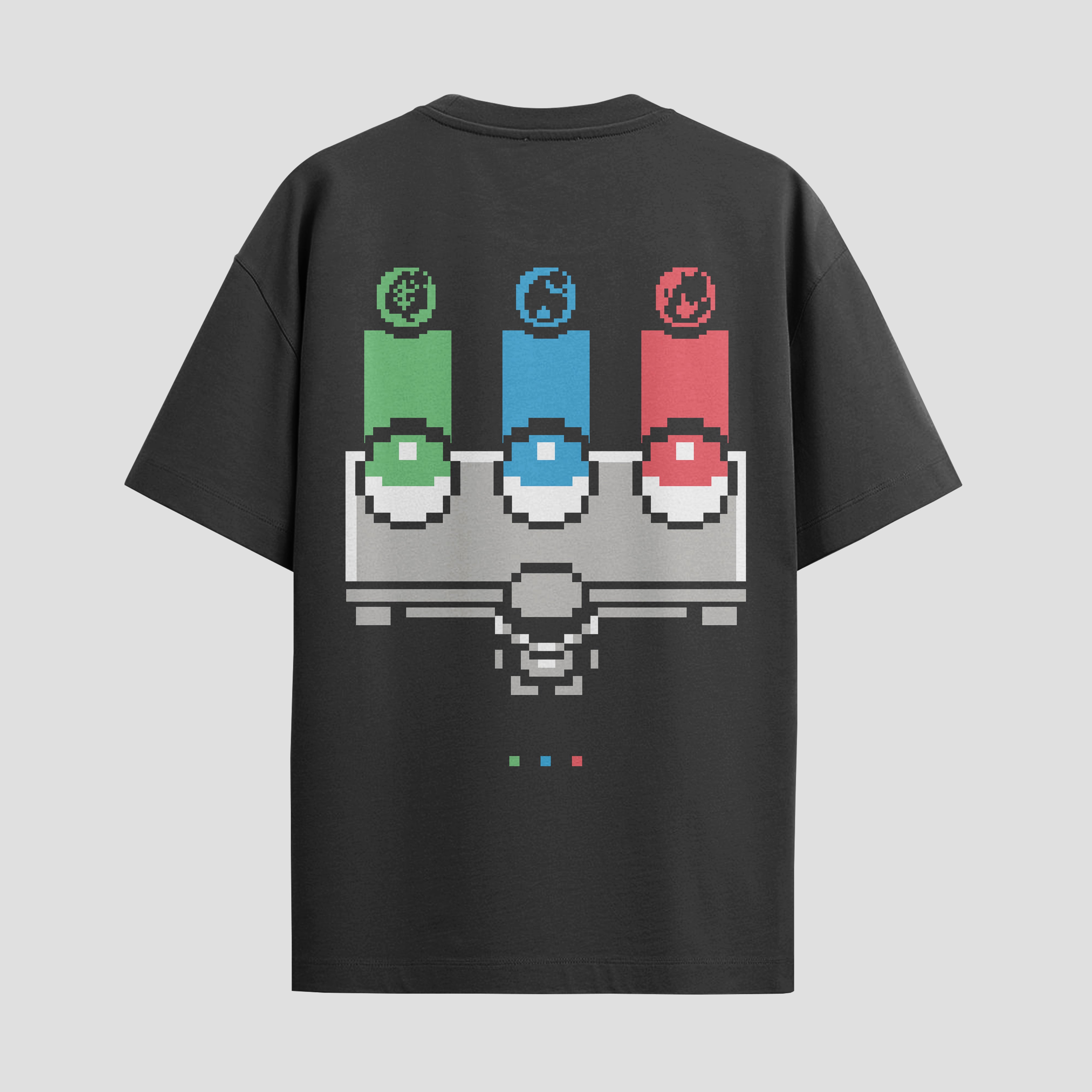 Playera urbana de anime y gaming ExtraLife MX, corte Standard Fit unisex ligero y transpirable en color Deep Black y Pure White, ropa de uso diario para gym y casual.