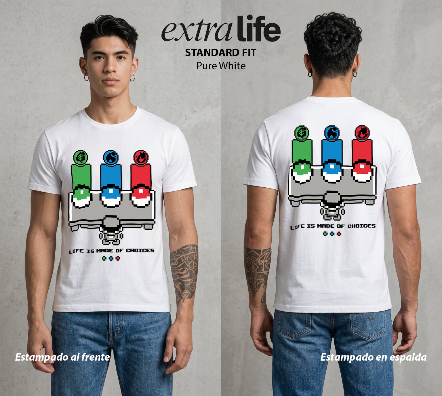 El Mundo Entrenador | Los Iniciales del Bien #03563 - Playera Standard Fit | Pure White - Foto en modelo