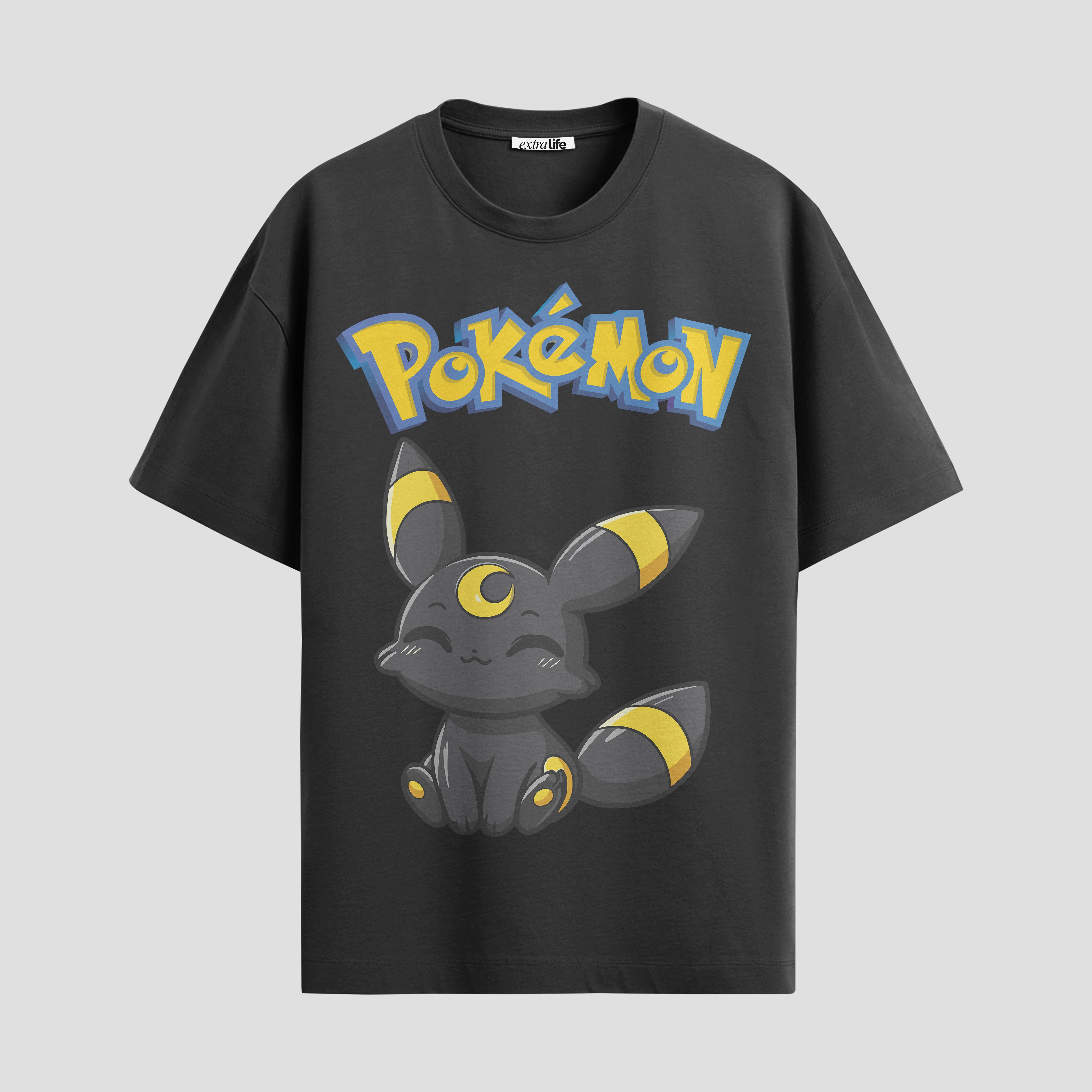 Playera urbana de anime y gaming ExtraLife MX, corte Standard Fit unisex ligero y transpirable en color Deep Black y Pure White, ropa de uso diario para gym y casual.