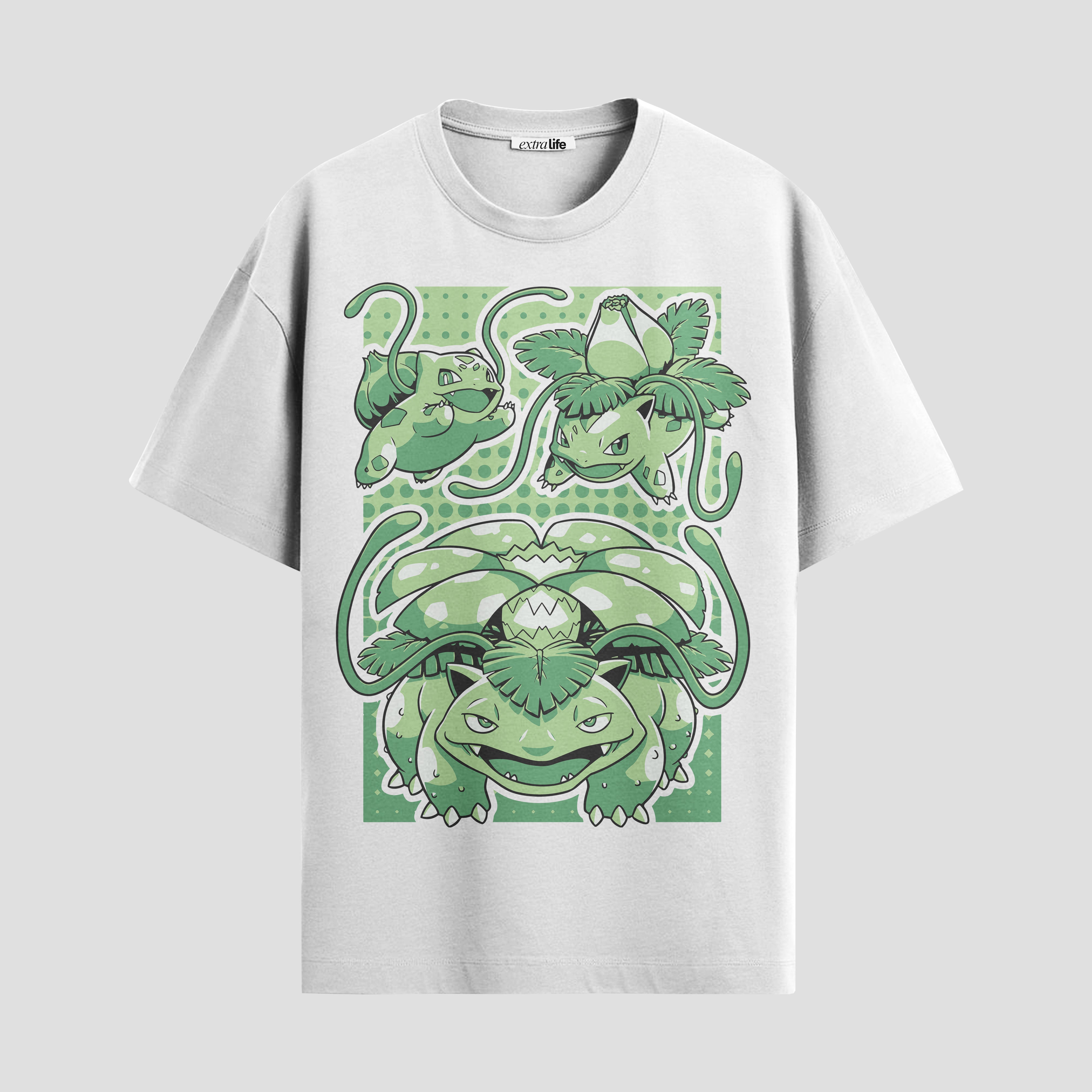 Playera urbana de anime y gaming ExtraLife MX, corte Standard Fit unisex ligero y transpirable en color Deep Black y Pure White, ropa de uso diario para gym y casual.