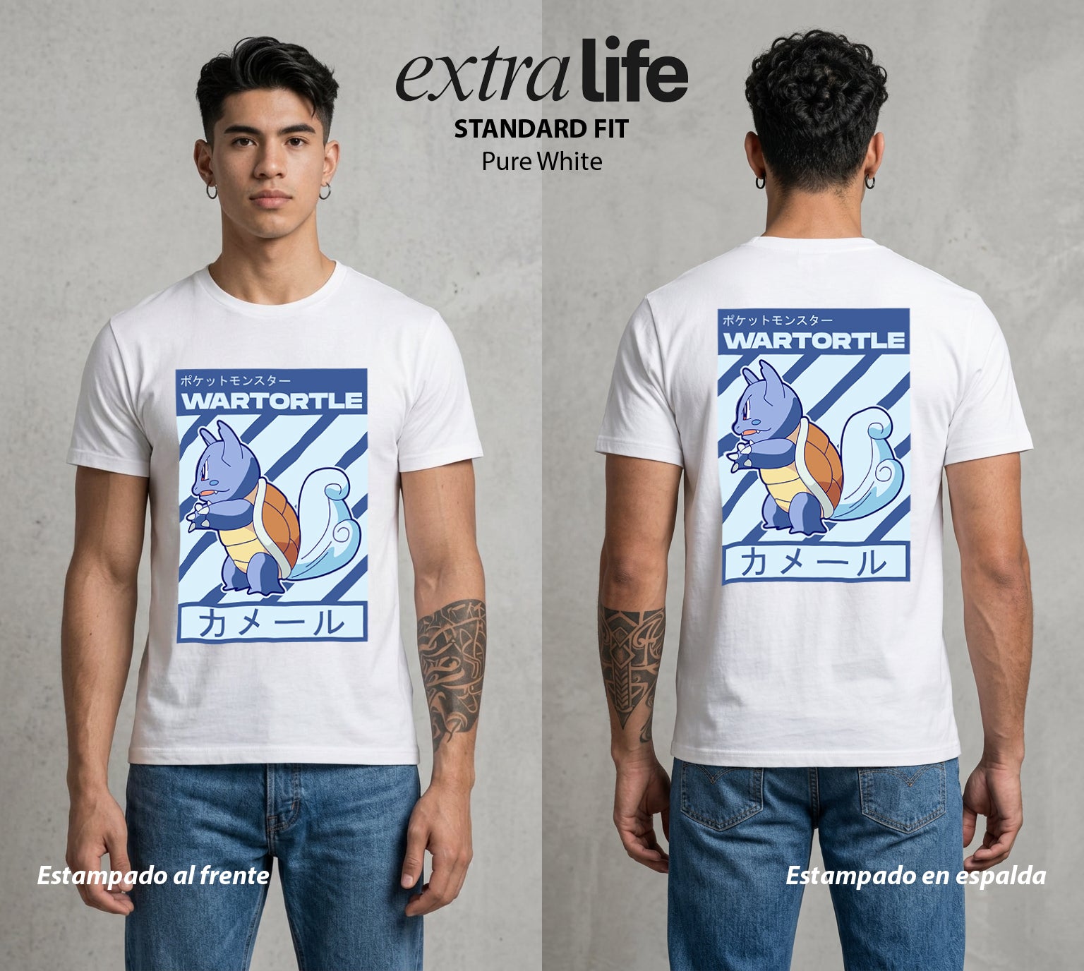 El Mundo Entrenador | La Tortuga Media #03571 - Playera Standard Fit | Pure White - Foto en modelo