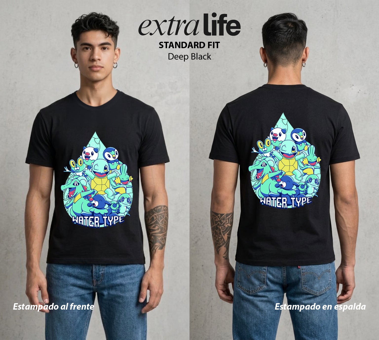 El Mundo Entrenador | Los Nadadores del Bien #03572 - Playera Standard Fit | Deep Black - Foto en modelo