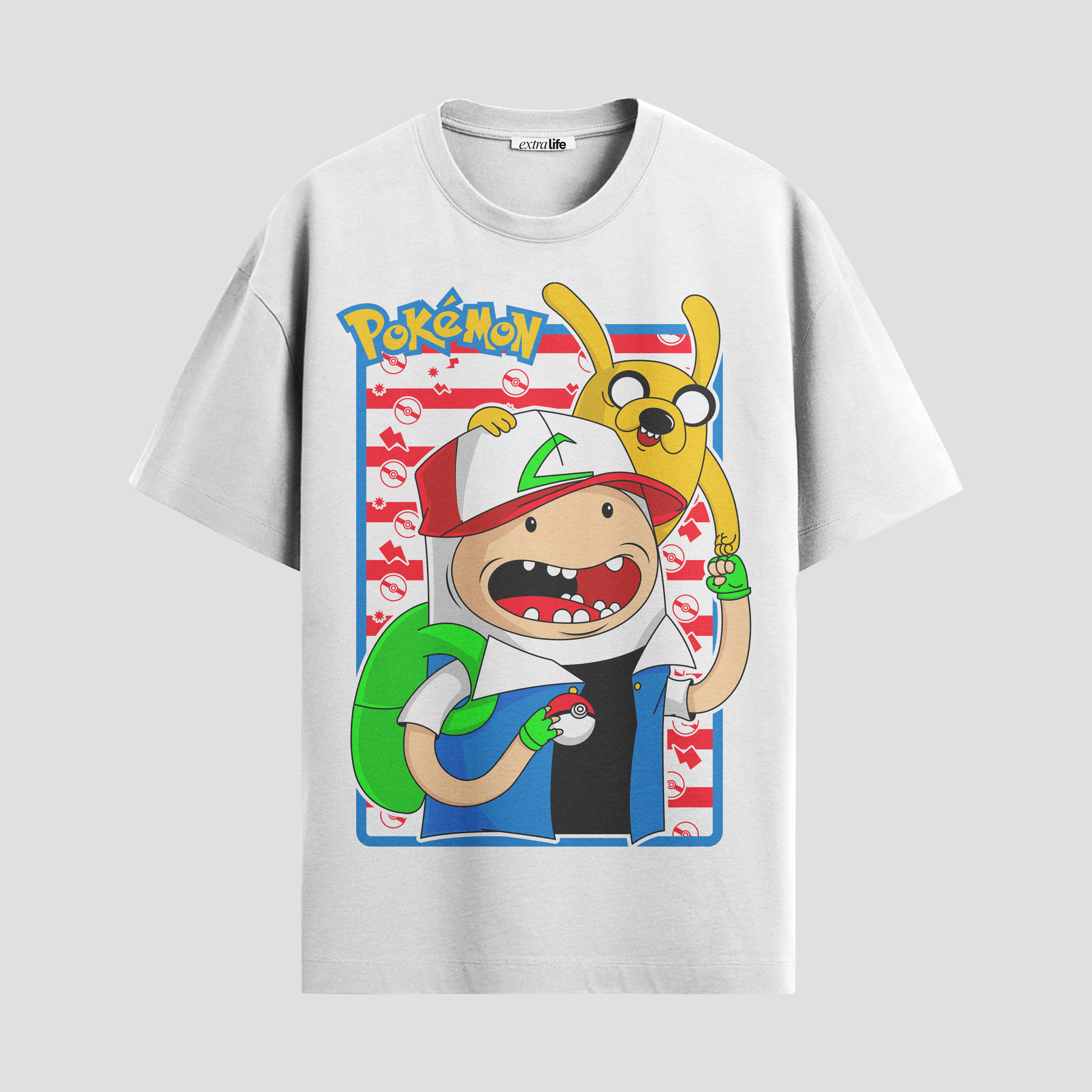 Playera urbana de anime y gaming ExtraLife MX, corte Standard Fit unisex ligero y transpirable en color Deep Black y Pure White, ropa de uso diario para gym y casual.
