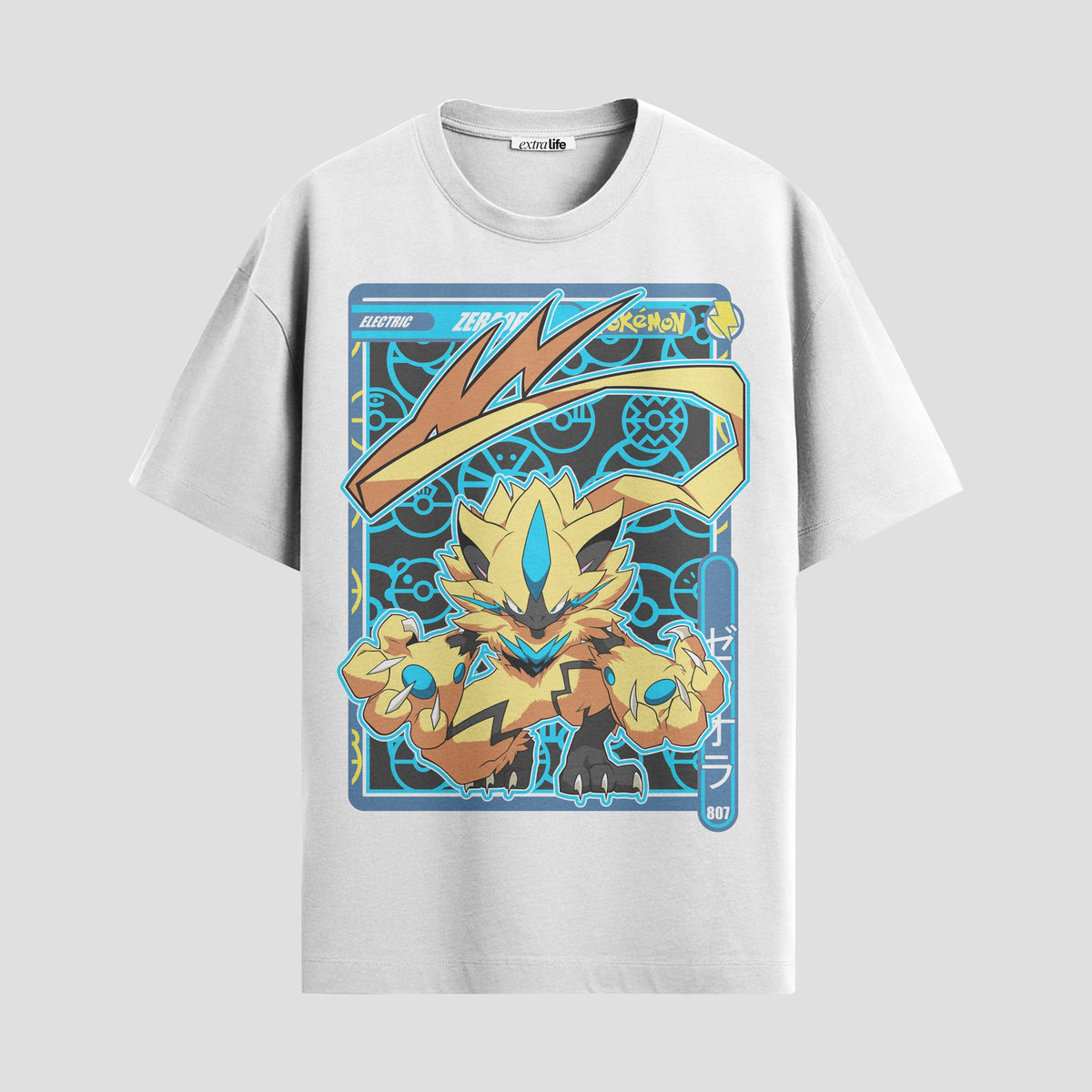 Playera urbana de anime y gaming ExtraLife MX, corte Classic Premium unisex ligero y transpirable en color Deep Black y Pure White, ropa de uso diario para gym y casual.