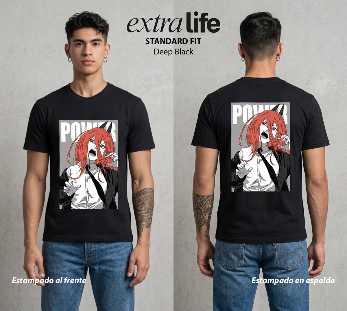 El Contrato Infernal | La Sangre del Diablo #03577 - Playera Classic Premium | Deep Black - Foto en modelo