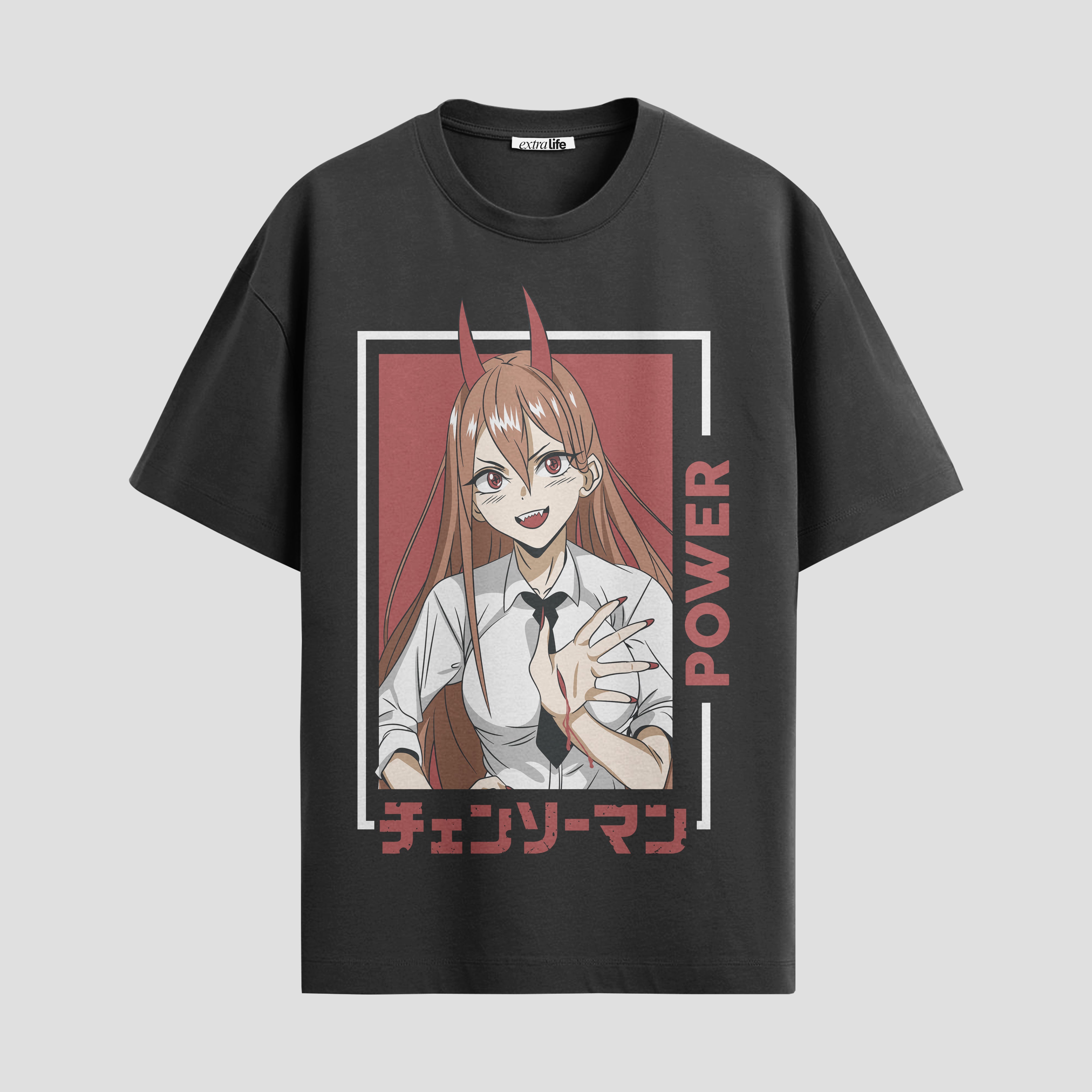 Playera urbana de anime y gaming ExtraLife MX, corte Standard Fit unisex ligero y transpirable en color Deep Black y Pure White, ropa de uso diario para gym y casual.