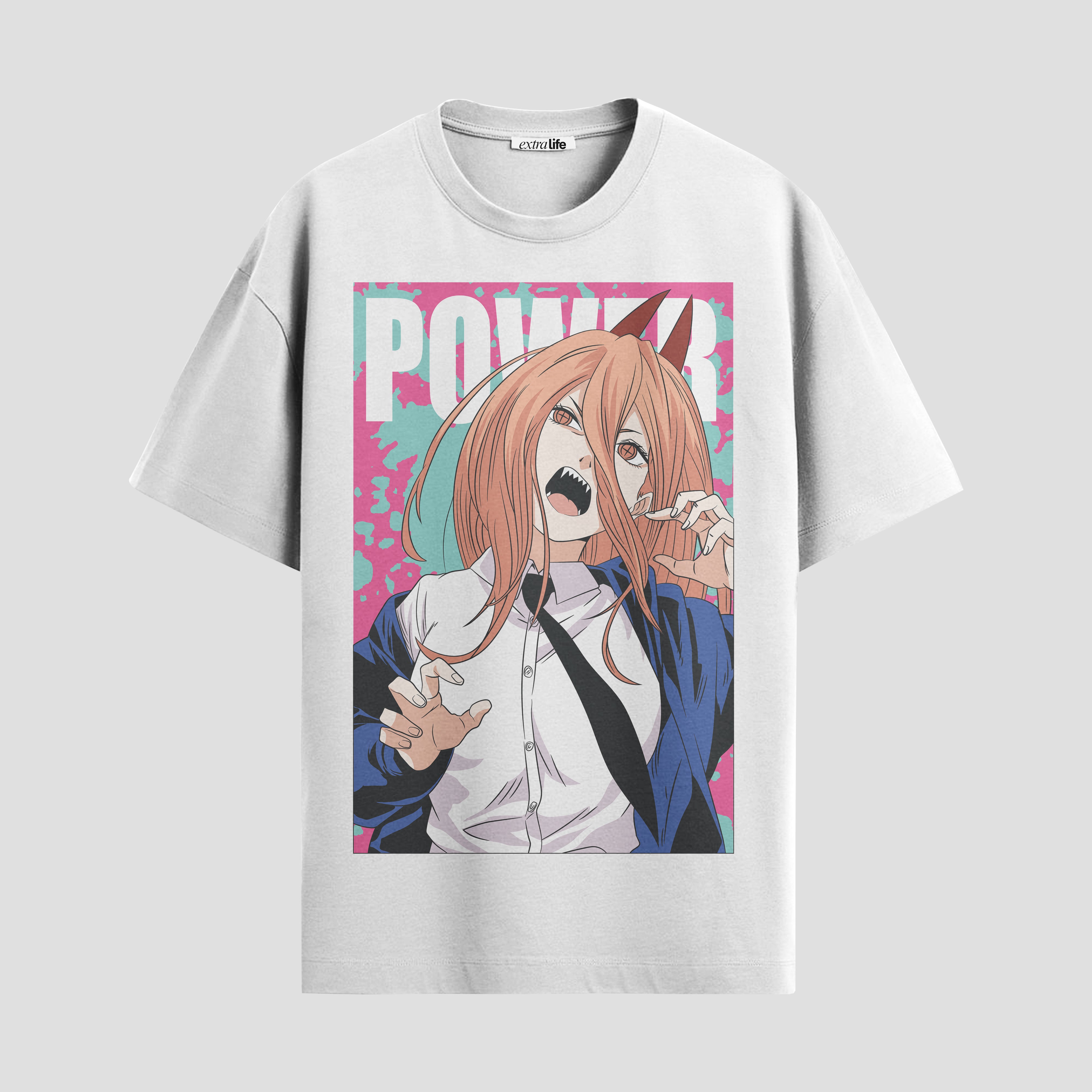 Playera urbana de anime y gaming ExtraLife MX, corte Standard Fit unisex ligero y transpirable en color Deep Black y Pure White, ropa de uso diario para gym y casual.