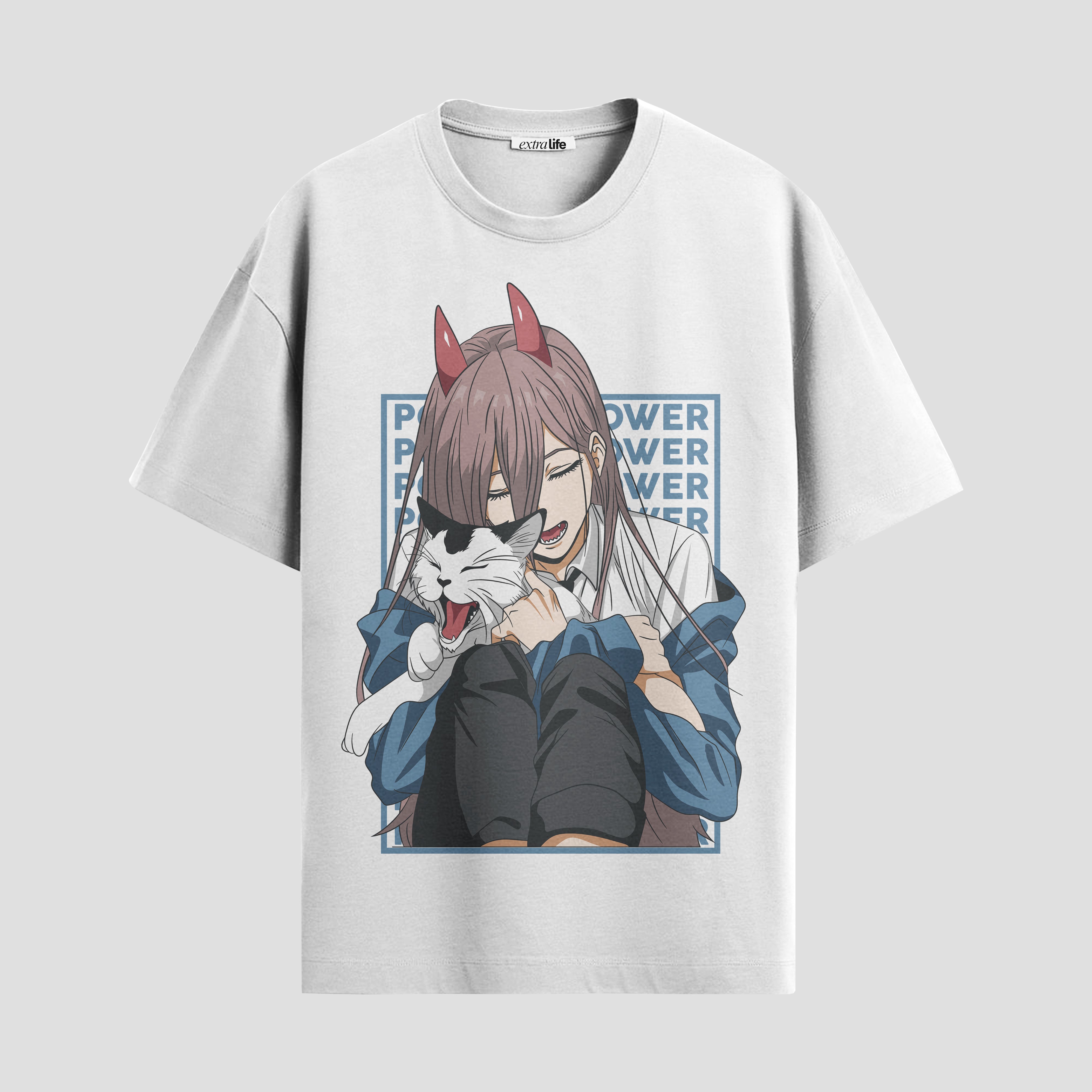 Playera urbana de anime y gaming ExtraLife MX, corte Standard Fit unisex ligero y transpirable en color Deep Black y Pure White, ropa de uso diario para gym y casual.