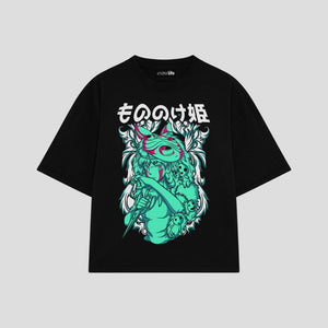 Playera streetwear premium de anime y gaming ExtraLife MX, corte oversized drop shoulder ligero y fresco en color Deep Black y Off-White, moda urbana mexicana de culto.