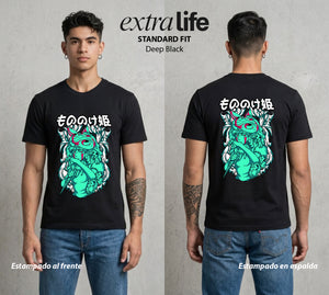 El Estudio del Viento | La Princesa del Bosque #03584 - Playera Standard Fit | Deep Black - Foto en modelo