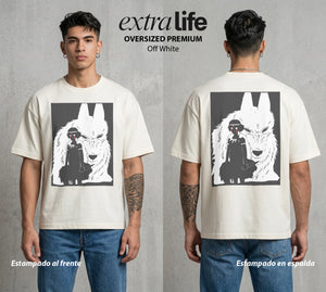 El Estudio del Viento | Loba y Princesa #03588 - Playera Oversized Premium | Off White - Foto en modelo