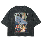 Playera streetwear premium de anime y gaming ExtraLife MX, corte boxy deluxe mineral wash heavyweight en color Acid Wash, moda urbana mexicana de culto.