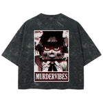 Playera streetwear premium de anime y gaming ExtraLife MX, corte boxy deluxe mineral wash heavyweight en color Acid Wash, moda urbana mexicana de culto.