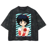 Playera streetwear premium de anime y gaming ExtraLife MX, corte boxy deluxe mineral wash heavyweight en color Acid Wash, moda urbana mexicana de culto.