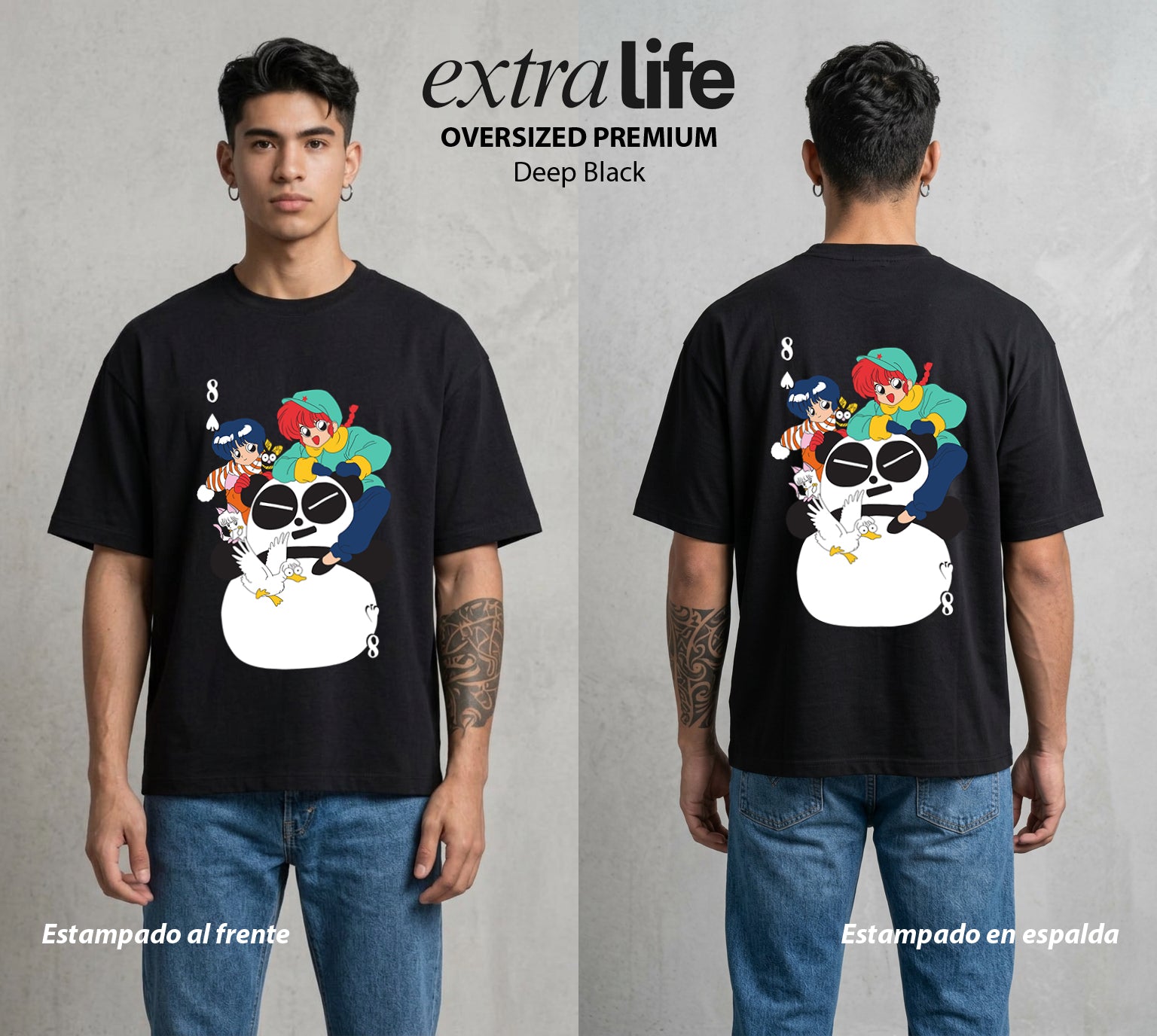 El Dojo del Caos | Los del Dojo #03596 - Playera Oversized Premium | Deep Black - Foto en modelo