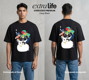 El Dojo del Caos | Los del Dojo #03596 - Playera Oversized Premium | Deep Black - Foto en modelo