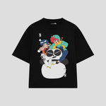 Playera streetwear premium de anime y gaming ExtraLife MX, corte oversized drop shoulder ligero y fresco en color Deep Black y Off-White, moda urbana mexicana de culto.
