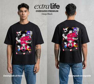 El Dojo del Caos | Los del Dojo #03598 - Playera Oversized Premium | Deep Black - Foto en modelo