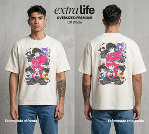 El Dojo del Caos | Los del Dojo #03598 - Playera Oversized Premium | Off White - Foto en modelo