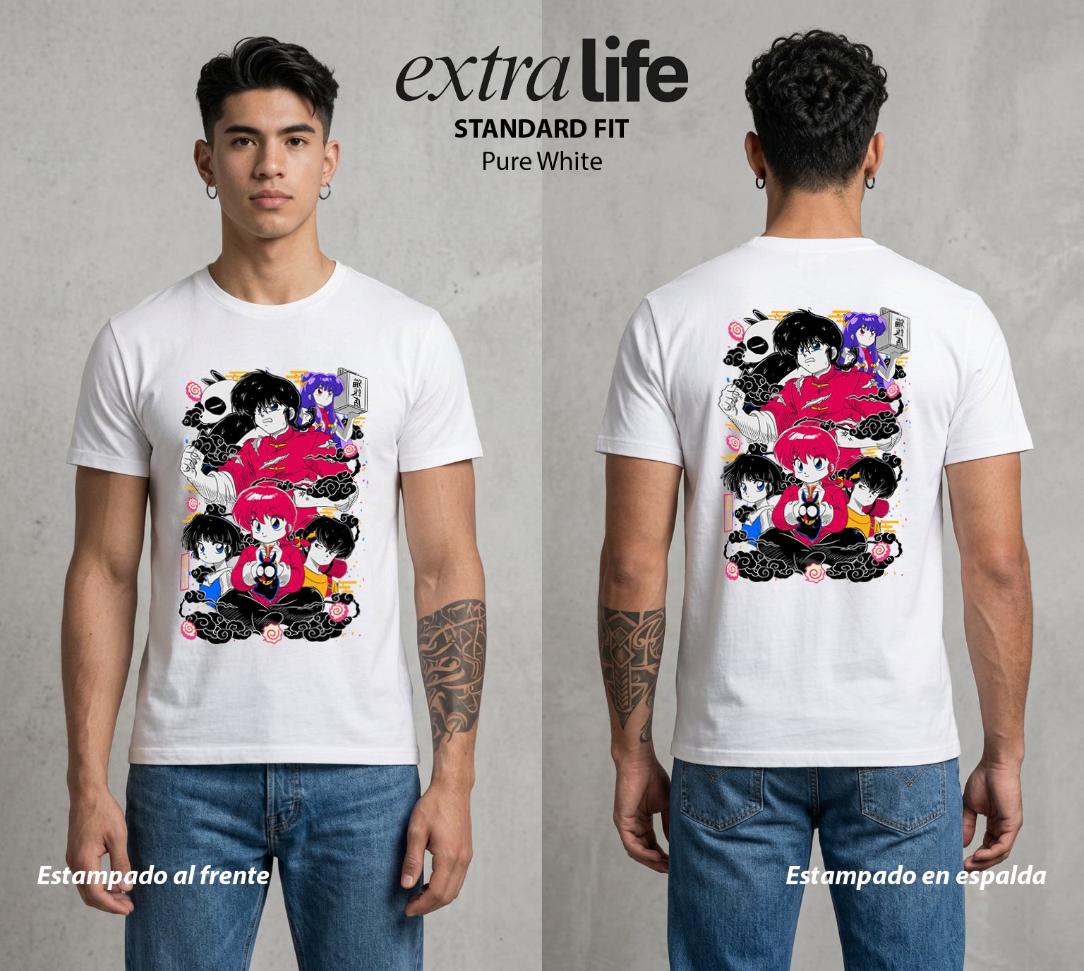 El Dojo del Caos | Los del Dojo #03598 - Playera Standard Fit | Pure White - Foto en modelo