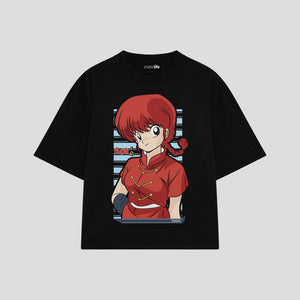 Playera streetwear premium de anime y gaming ExtraLife MX, corte oversized drop shoulder ligero y fresco en color Deep Black y Off-White, moda urbana mexicana de culto.