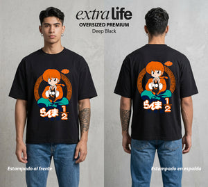 El Dojo del Caos | El Prometido y el Rival #03607 - Playera Oversized Premium | Deep Black - Foto en modelo