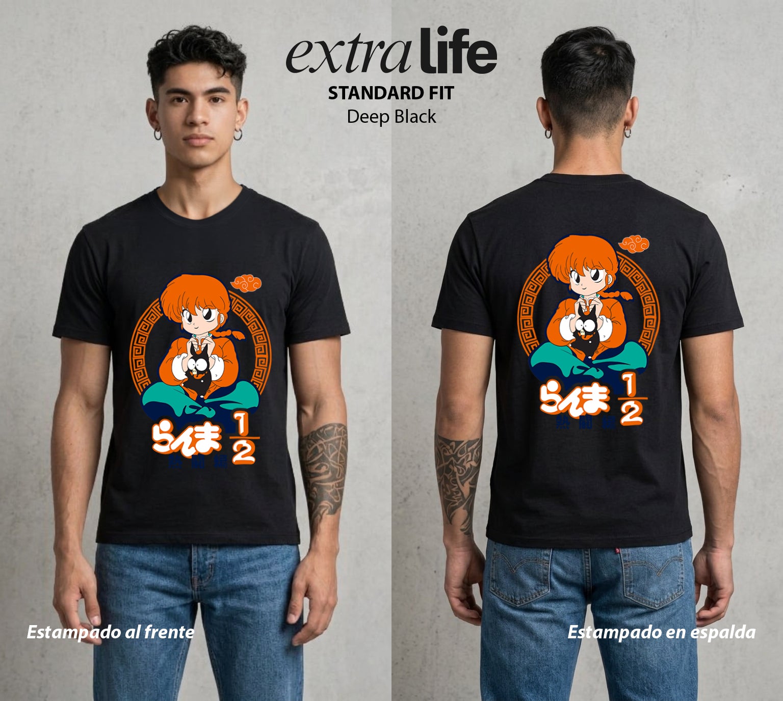 El Dojo del Caos | El Prometido y el Rival #03607 - Playera Standard Fit | Deep Black - Foto en modelo