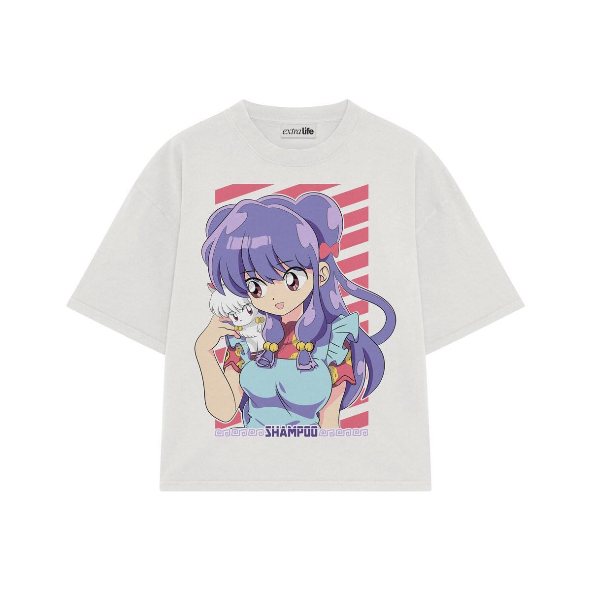 Playera streetwear premium de anime y gaming ExtraLife MX, corte oversized drop shoulder ligero y fresco en color Deep Black y Off-White, moda urbana mexicana de culto.