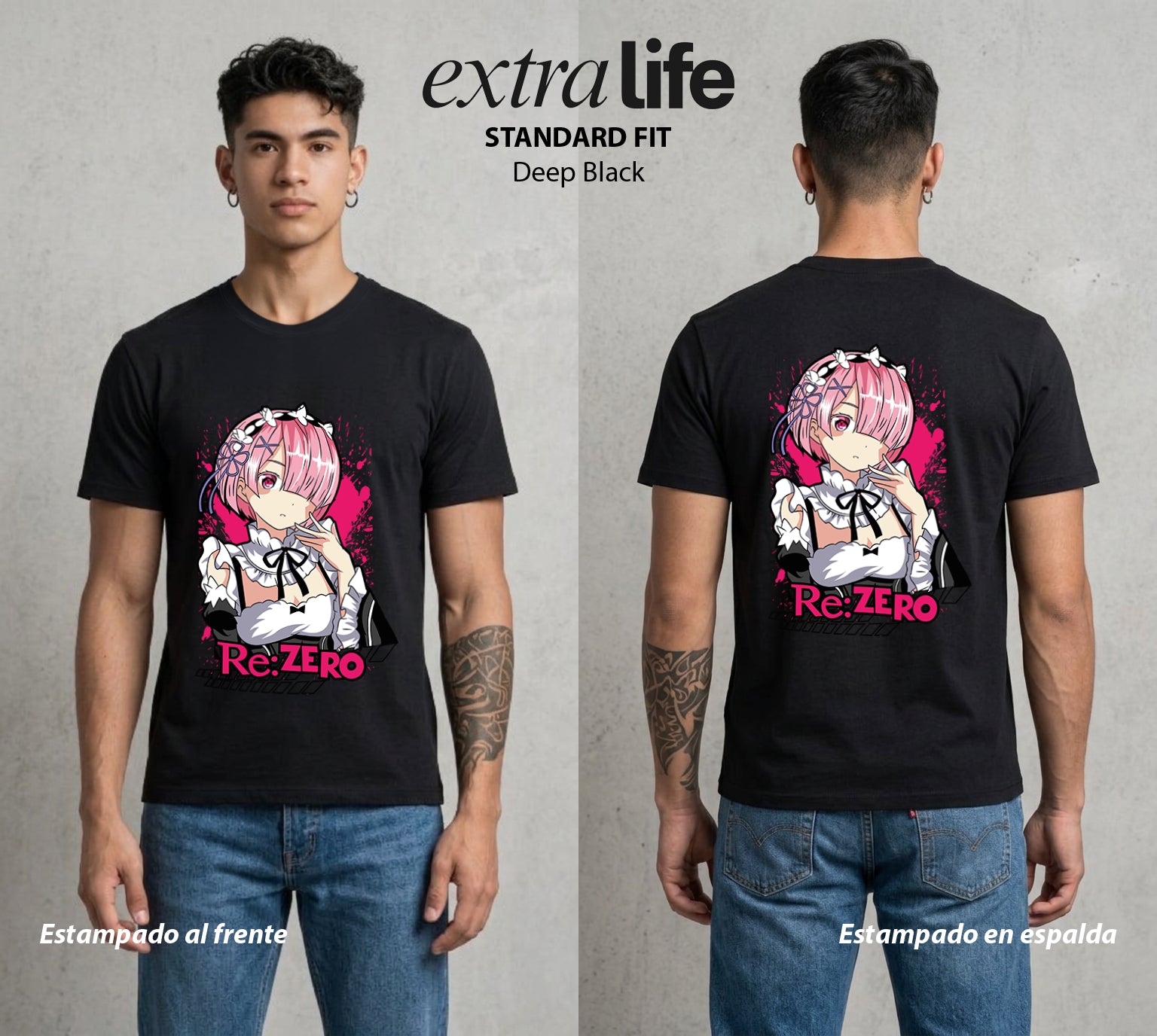 El Regreso del Tiempo | La Hermana del Cuerno #03616 - Playera Standard Fit | Deep Black - Foto en modelo