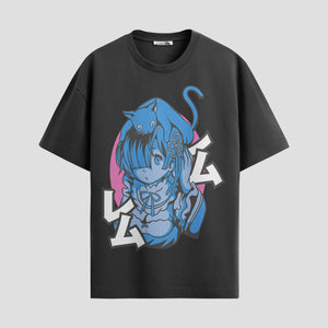 Playera urbana de anime y gaming ExtraLife MX, corte Standard Fit unisex ligero y transpirable en color Deep Black y Pure White, ropa de uso diario para gym y casual.