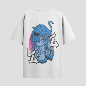 Playera urbana de anime y gaming ExtraLife MX, corte Standard Fit unisex ligero y transpirable en color Deep Black y Pure White, ropa de uso diario para gym y casual.