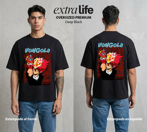 La Mafia del Futuro | El Decimo del Bien #03622 - Playera Oversized Premium | Deep Black - Foto en modelo