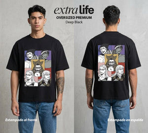 El Torneo de los Dioses | Los del Torneo #03632 - Playera Oversized Premium | Deep Black - Foto en modelo