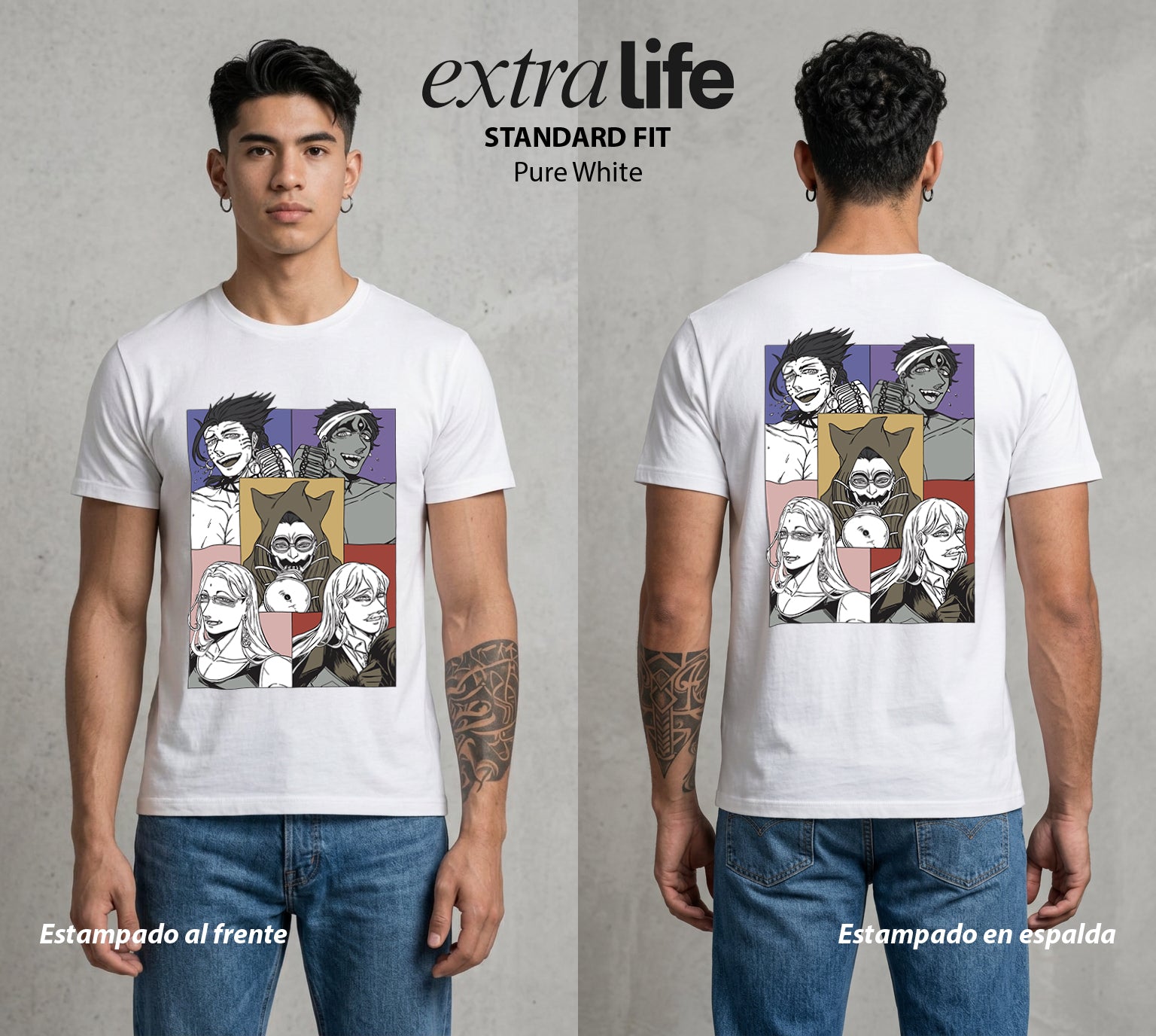 El Torneo de los Dioses | Los del Torneo #03632 - Playera Standard Fit | Pure White - Foto en modelo