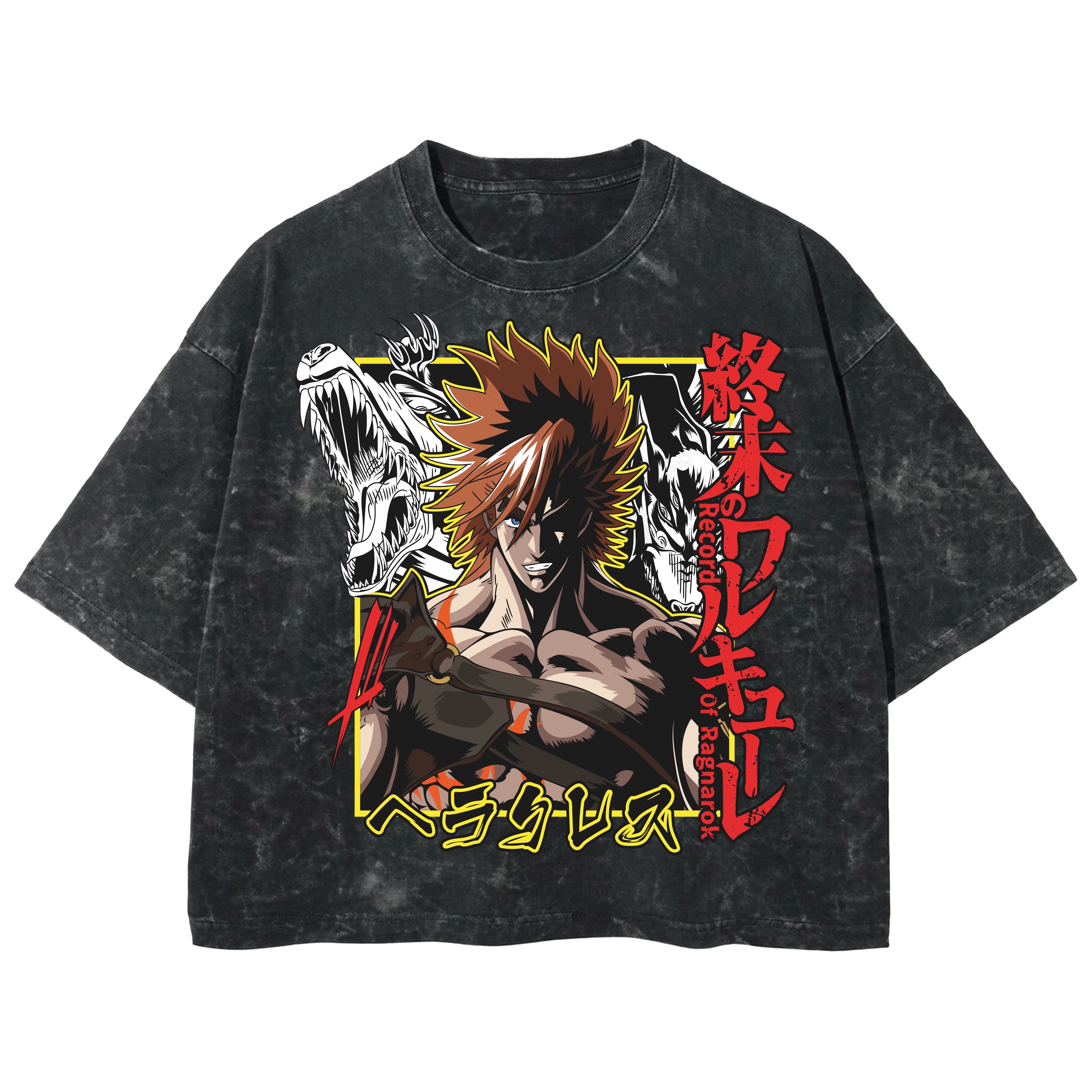 Playera streetwear premium de anime y gaming ExtraLife MX, corte boxy deluxe mineral wash heavyweight en color Acid Wash, moda urbana mexicana de culto.