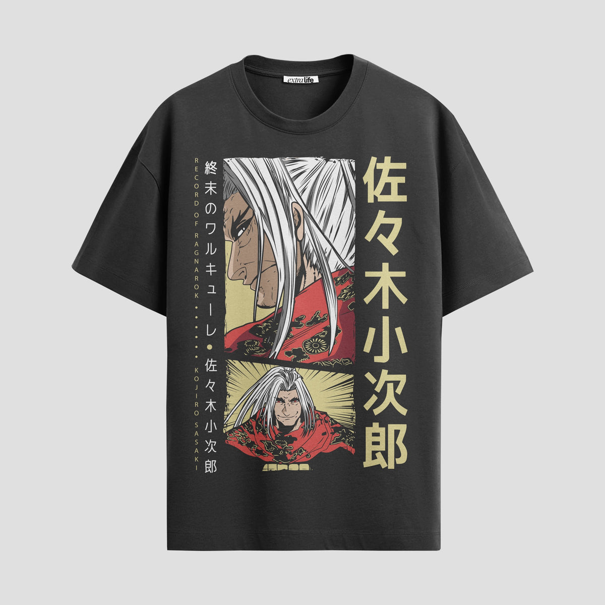 Playera urbana de anime y gaming ExtraLife MX, corte Classic Premium unisex ligero y transpirable en color Deep Black y Pure White, ropa de uso diario para gym y casual.