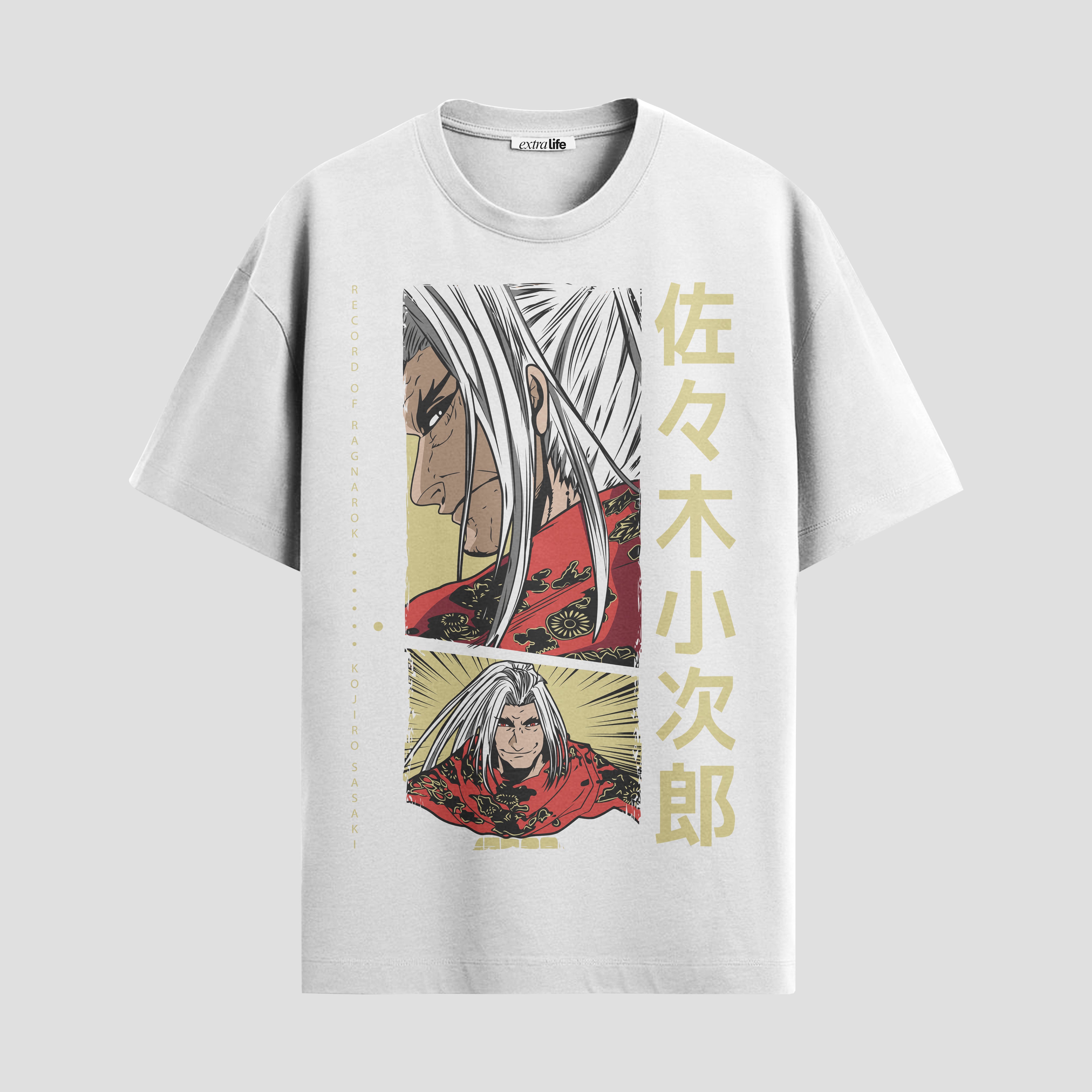 Playera urbana de anime y gaming ExtraLife MX, corte Standard Fit unisex ligero y transpirable en color Deep Black y Pure White, ropa de uso diario para gym y casual.